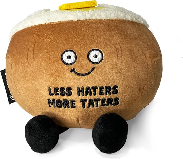 The Potato Plushie - Less Haters, More Taters Cute Potato Plush, Gift for Potato Lovers, Food Plush Toy for Gifting