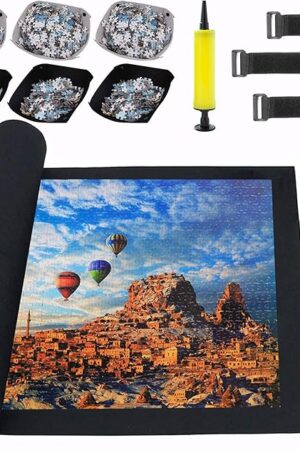 The Puzzle Mat Roll Up Puzzles Board for Jigsaw Up to 2000, 1500, 1000, 500 Pieces Large Portable Table Saver Mats Puzzle Keeper Cover with Sorter Trays Storage Bag Kit Holder Organizer Pad for Adults Kid