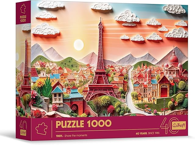 The Trefl - 3D Puzzle, Paris - 1000 Pieces - 40th Anniversary Trefl, Paper Art, Premium Jigsaw Puzzle for Adults and Children Aged 14 and Older
