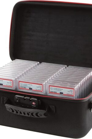 The Pro Graded Card Storage Box - Great CSG & PSA Graded Card Case with Zipper Lock - 36 Slot Trading Card Storage Box Fits 36 PSA or CSG Graded Slabs and Graded Cards