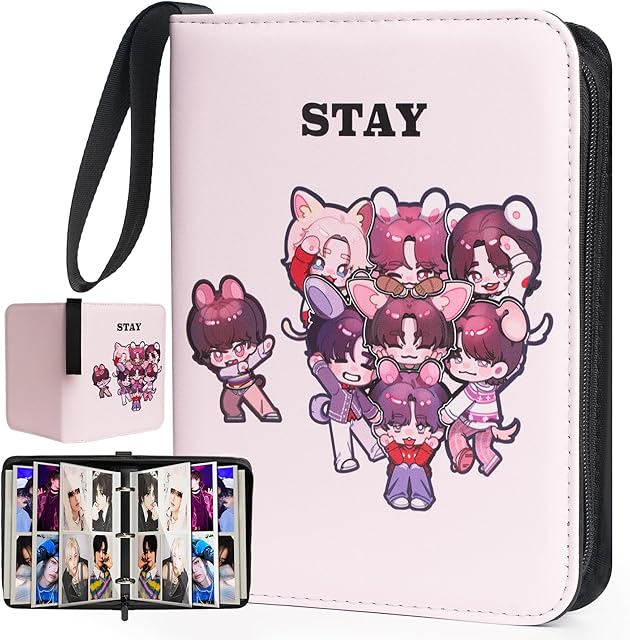 The Stray Kids Kpop Photocard Binder-Skzoo Trading Card A5 Binder,Cartoon Photocard Holder With 400 Cards Sleeves, Photo Album for Skz Merch And Lomo Cards