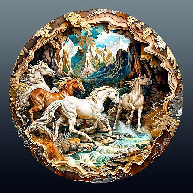 The Wooden Puzzles for Adults - 3D Vision Effects Horse Wooden Jigsaw Puzzle - Unique Animal Shaped Wood Puzzles Adult - Creative Birthday Gift Family Game (200pcs)