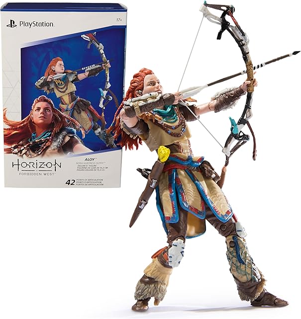 The PlayStation Horizon Forbidden West, Deluxe 6? Aloy Action Figure with 15 Accessories, The Shapes Collection, for PS5 Fans & Collectors Ages 17+