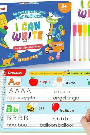 The Preschool Learning Activities Kindergarten Workbooks, Toddler Alphabet Learning Educational Toys for 2 3 4 5 Year Old, Pre k Montessori Handwriting Practice, Tracing Activity Books for Kids Ages 3-8