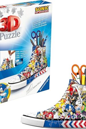 The Ravensburger Sonic The Hedgehog Sneaker 3D Puzzle | Unique Collectible Puzzle with 108 Pieces | Fun for Sonic Fans | No Glue Needed