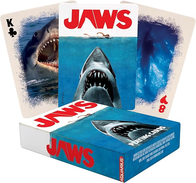 The AQUARIUS Jaws Playing Cards - Jaws Themed Deck of Cards for Your Favorite Card Games - Officially Licensed Jaws Merchandise & Collectibles, 2.5 x 3.5