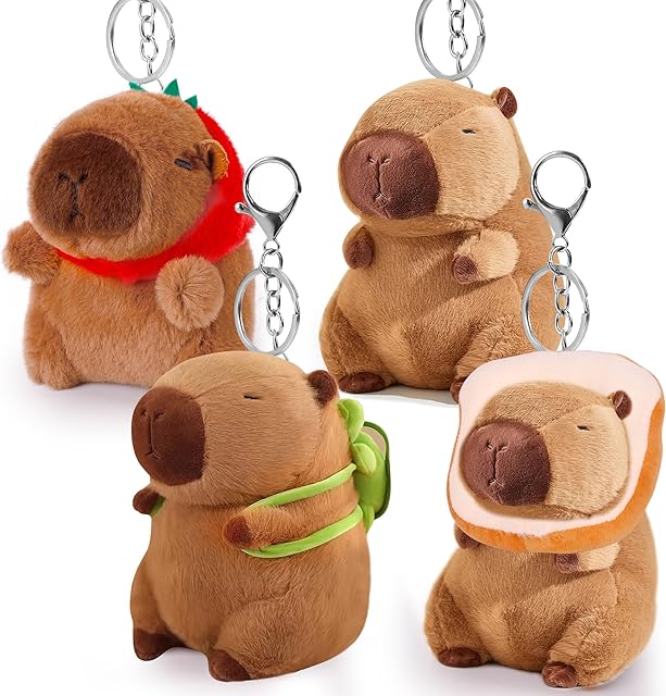 The Capybara Plush Keychain,Cute Plush Keychains Capybara Stuffed Animals Toys for Party for Kids