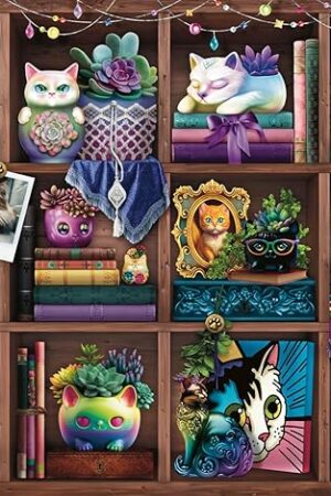 The Ravensburger Cats and Succulents Jigsaw Puzzle - 500 Pieces | Adult-Targeted, Relaxing Activity, Interlocking Fit | Handcrafted in Germany | Unique Artwork by Brigid Ashwood