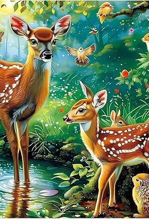 The Puzzles for Kids Ages 4-8, 100 Piece Puzzles Kids Puzzles Ages 4-6 6-8 8-10 Deer Animal Jigsaw Puzzle Toys Educational Puzzle Floor Puzzles Birthday Gifts for Girls and Boys
