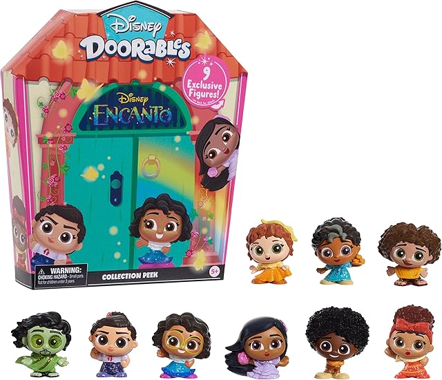 The Disney Doorables Encanto Collection Peek, 9 Collectible Figurines in a Casa Madrigal-Themed Box, Kids Toys for Ages 5 Up by Just Play