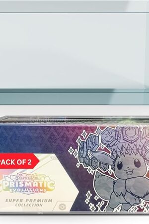 The PET Protector for Pokémon Prismatic Evolutions Super Premium Collection Box – 2 Pack – 0.5mm Thick Clear Display Case – Dustproof, Scratch-Resistant, Archival Safe Storage Box Protector