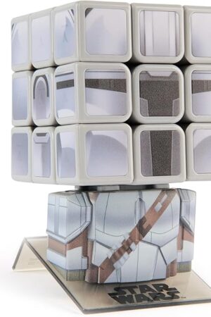 The Rubik’s Cube, Star Wars Mandalorian Cuber with Display, The Mandalorian Problem-Solving Brain Teaser, Classic Color-Matching Puzzle, Fidget Toy for Kids, Collectible Star Wars Toy, for Ages 8 & Up