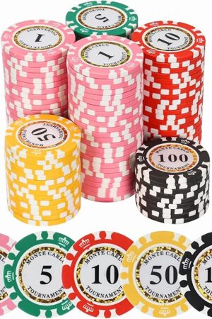 The Premium Numbered Poker Chips for Card Board Game,Professional Clay Poker Chips Set with Denominations for Texas Hold'em, Blackjack,Card Club Late Night Poker Games