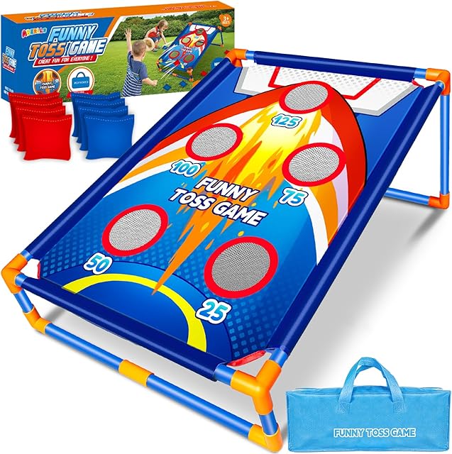 The Bean Bag Toss Game for Kids Outdoor Activities, Cornhole Games for 3 4 5 6 7 8 Years Old Boys Girls, Fun Outside Toys for Family Party Games, Ideal Birthday for Ages 4-8 Toddlers