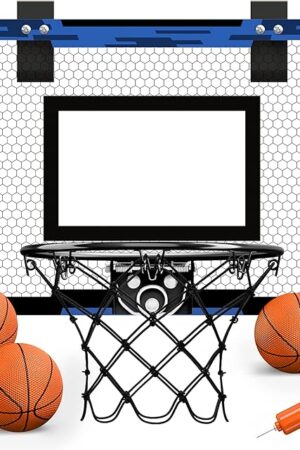 The QDRAGON Mini Basketball Hoop, Over The Door Indoor, with 3 Balls/Inflator/Breakaway Rim, Basketball Toy Gifts for Kids and Adults, Suit for Bedroom/Office/Outdoor, Blue