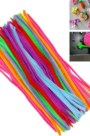 The pson 100PCS 11.8 Inch Bright Colors Pipe Cleaners Chenille Stems, Art and Craft Thick Fuzzy Wire