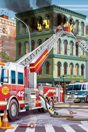 The Ravensburger Fire Truck Rescue - 100 Piece XXL Jigsaw Puzzle for Kids | Unique and Perfectly Fitted Pieces | Colorful Design with Matte Finish | Educational and Fun Toy