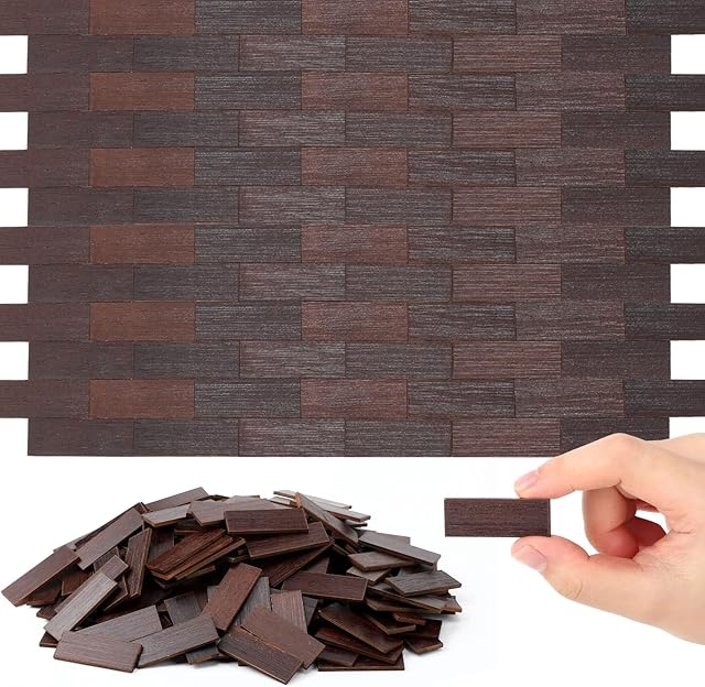 The Sintuff 200 Pcs Brown Miniature Dollhouse Flooring Mini DIY Wooden Dollhouse Floor Boards 1:12 Scale Doll House Accessories for Model Decor