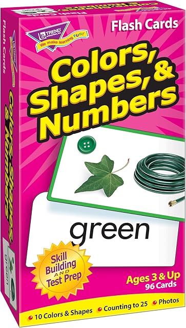 The Trend Enterprises: Colors, Shapes & Numbers Skill Drill Flash Cards, Exciting Way for Everyone to Learn, Great for Skill Building and Test Prep, 96 Cards Included, Ages 3 and Up