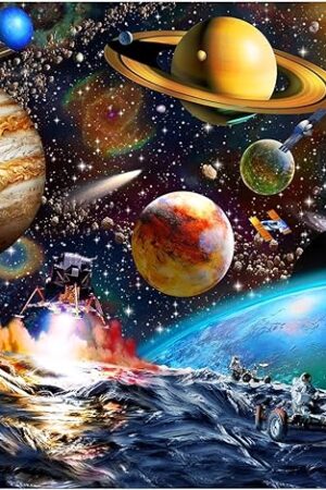 The Puzzles for Kids Ages 8-10 Year Old - Solar System Planets, 200 Pieces Spacewalk Jigsaw Puzzles for Kids Ages 6-8, Learning Educational Toys for Boys and Girls