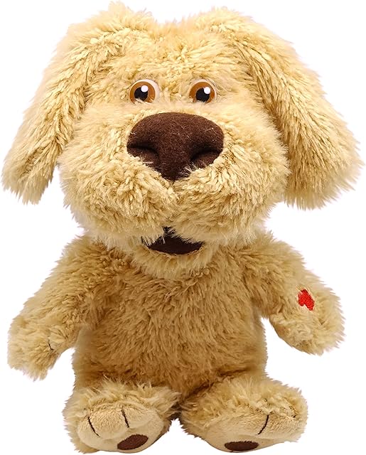 The Official Talking Tom and Friends - Talking Ben 10 Inch Mini Cute Plush with Interactive Talkback Repeating Voice & Sounds, Stuffed Animal Plush Toy for Kids