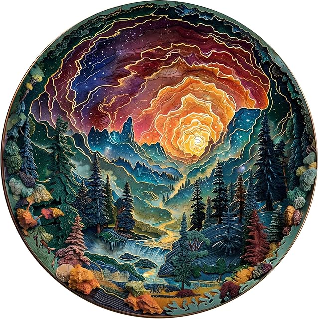 The Jigfoxy Wooden Puzzles for Adults, Visual 3D Cave Sky Wood Puzzles Adult, Unique Animal Shape Wooden Jigsaw Puzzles for Adults, Birthday Gifts for Puzzle Lovers, Family (S-8.5 * 8.5in-100pcs)