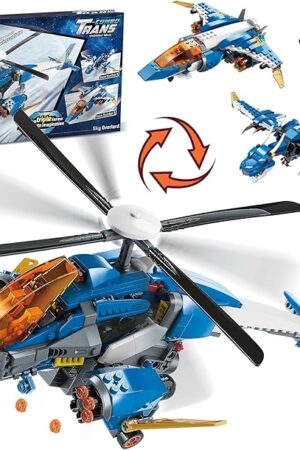 The QMAN 3in1 Building Blocks Cool Helicopter Bomber Monster Dragon Building Toy, Best Toys & Gifts for Boys 6-12 Years Old, Sky Overlord Series (604 Pieces)