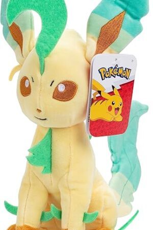 The Pokémon 8" Leafeon Plush - Officially Licensed - Eevee Evolution Figure - Authentic Soft Stuffed Animal Toy - Holiday Christmas Stocking Stuffer Gift for Kids, Boys, Girls - 2+