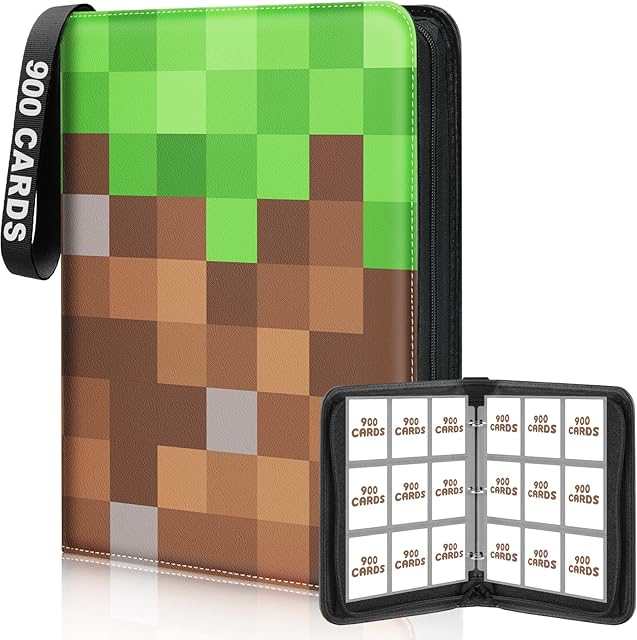 The Trading Card Binder 9 Pocket, Holder 900 Pockets with 50 Removable Sleeves, Cards Binder Carrying Case Storage for Boys and Girls, 3 Ring Album Book for Sports,Game and Photo,Deep Green