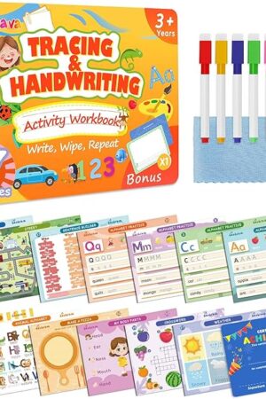 The Preschool Learning Activities 3-8: 37 Stepwise Handwriting Practice & Tracing Books for Kids | Educational Toys | Toddler Activity Book | Back to School Gift for Kids