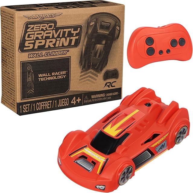 The Air Hogs, Zero Gravity Sprint RC Car Wall Climber, Red USB Micro B Rechargeable Indoor Wall Racer, Over 4-Inches, Kids Toys for Kids Ages 4 and up