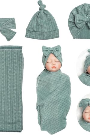 The Reborn Baby Dolls Clothes Swaddle Blanket Set High Flexibility Blanket Fit 17-22 Inches Reborn Dolls Girl Fake Baby Clothes Accessories 4 Pieces of Pack