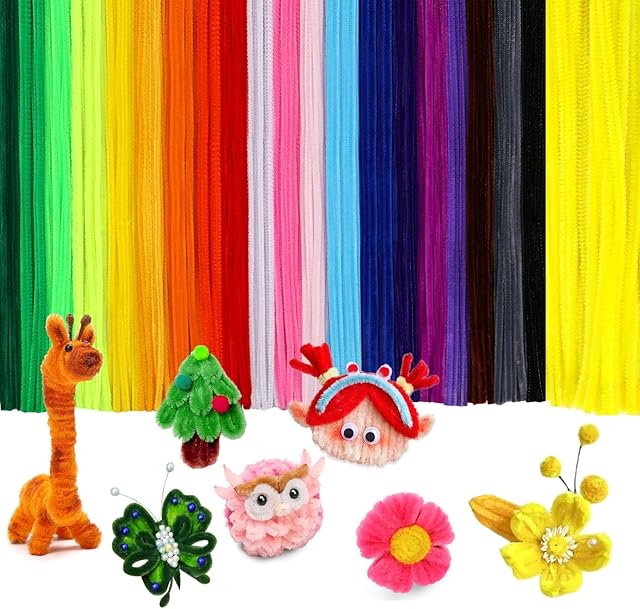 The 300 Pcs Chenille Stems Creative Craft Pipe Cleaners Flowers for DIY Arts Decorations