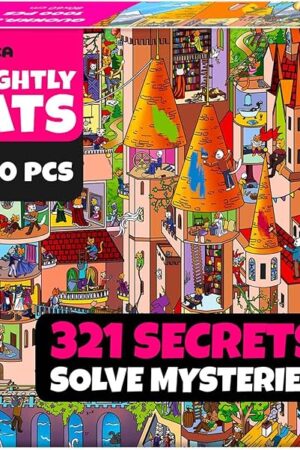 The QUOKKA 1000 Piece Jigsaw Puzzle for Adults Knightly Cats – Premium Box Packaging with Extra Fun Challenges - Whimsical Cat Puzzle - Perfect for Relaxation & Creativity & Gift Giving