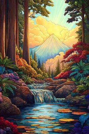 The Puzzles for Adults 500 Pieces, Stained Glass Jigsaw Puzzles 500 Pieces - Forest of Wonder, Landscape Impossible Puzzle