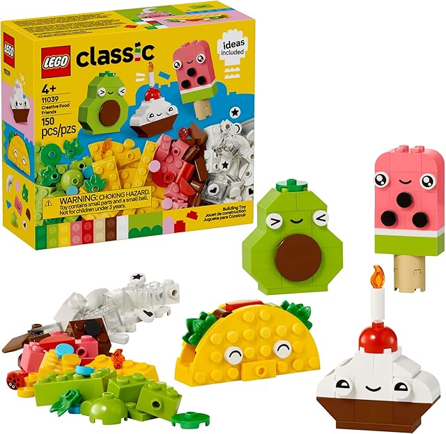 The LEGO Classic Creative Food Friends Building Toy Set - Pretend Play Food for Kids, Boys and Girls, Ages 4+ - Learning and Educational Toy for Preschool - Gift Idea for Birthdays - 11039