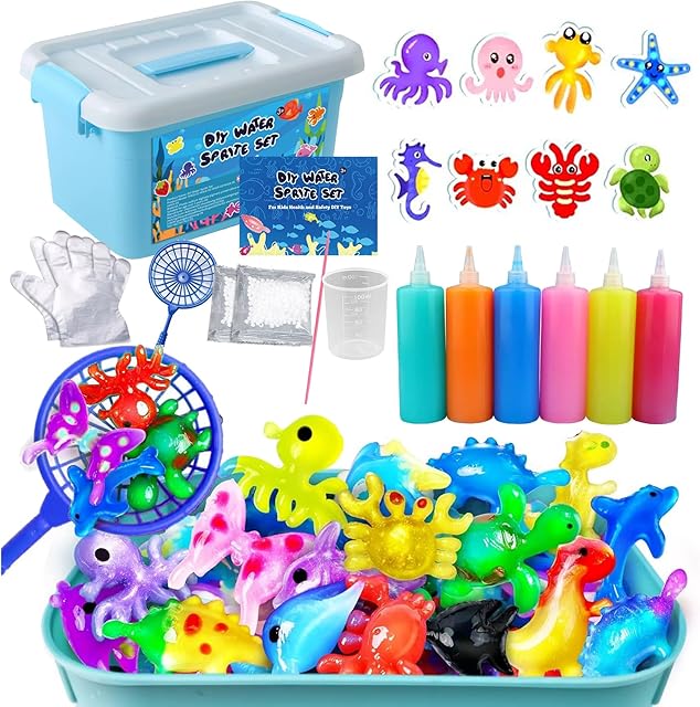 The Magic Water Elf Toy Kit, Water Spirit Set Aqua Fairy Water Gel Kit 6 Magic Gels, 8 Shape Molds DIY Handmade Animal Creation Arts Crafts Birthday Christmas for Kids Boys Girls Toys Gifts Party Favors