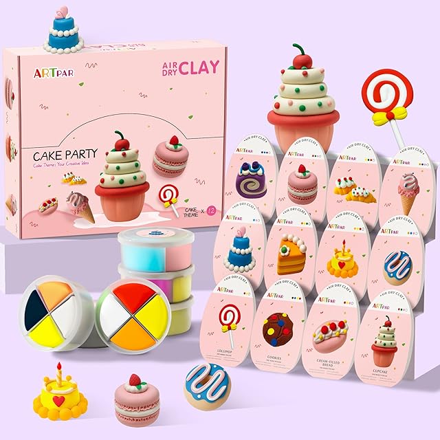 The Air Dry Clay for Kids,Modeling Clay Kit,Model Magic Sculpting Set,Ultra Light & Soft, Safe Non-Sticky | 12 Box DIY Art and Crafts School Projects, Home Party Favors for Boys & Girls