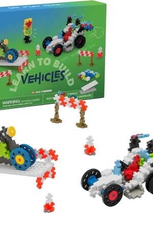 The PLUS PLUS - Learn to Build Vehicles, 360 Pieces - Construction Building Stem / Steam Toy, Interlocking Mini Puzzle Blocks for Kids