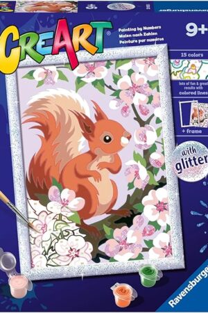 The Ravensburger CreArt Spring Squirrel Paint by Numbers Kit for Kids - Painting Arts and Crafts for Ages 9 and Up