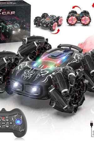 The Remote Control Car Monster Trucks -4WD 2.4GHz New Upgraded Double-Sided 360° Rotating RC Cars with Headlights, Suitable for 4-6 5-7 8-13 Boys and Girls-Ideal Birthday