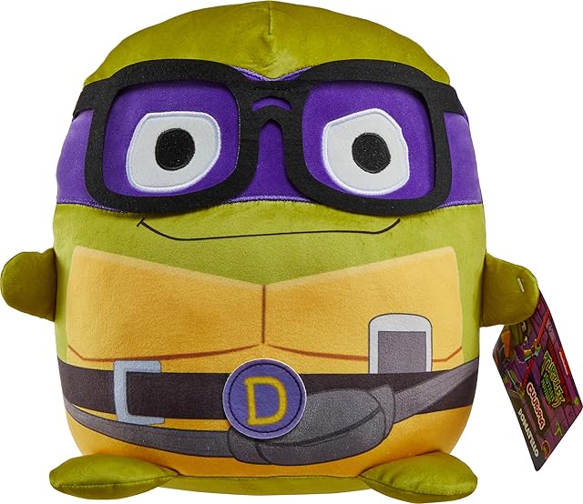 The Mattel Teenage Mutant Ninja Turtles: Mutant Mayhem Cuutopia Plush Toy, 10-Inch Donatello Kawaii-Style Soft Figure, Orange Masked Mikey Collectible