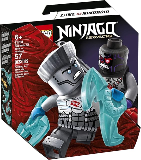 The LEGO NINJAGO Epic Battle Set – Zane vs. Nindroid 71731 Building Kit; Ninja Toy Playset Featuring a Spinning Battle Toy, New 2021 (56 Pieces) - Sextoyzone