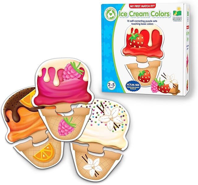 The The Learning Journey: My First Match It - Ice Cream Colors - 15 Piece Self-Correcting Matching Puzzles - First Learning Toys for Toddlers 2-5 - Award Winning Toys