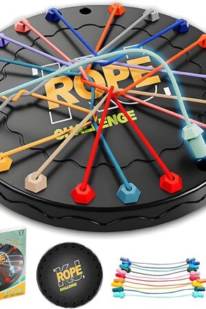 The Rope Untangling Puzzle Game, Interactive Family Travel Sensory Toys, Brainy Knots Rope untangling Game for Boys and Girls, Portable Stress Relief for Kids & Adults, Gifts for All Ages