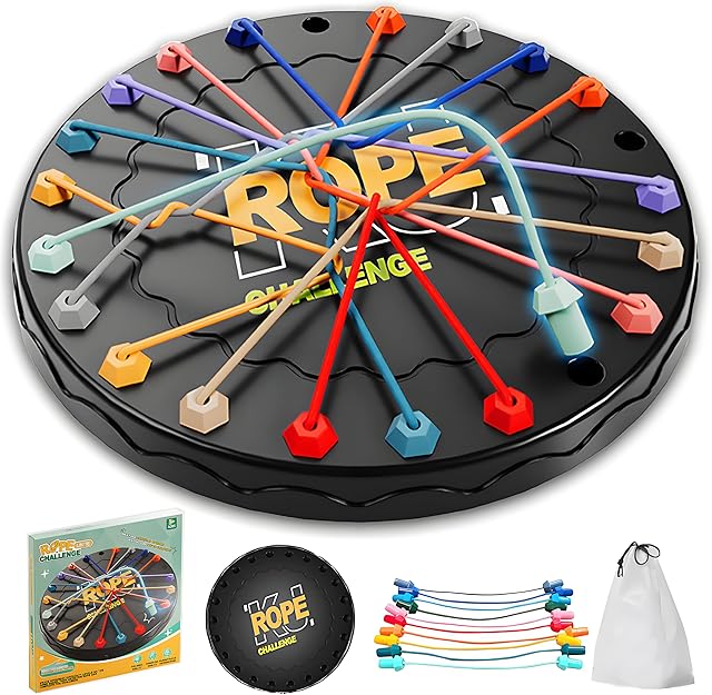 The Rope Untangling Puzzle Game, Interactive Family Travel Sensory Toys, Brainy Knots Rope untangling Game for Boys and Girls, Portable Stress Relief for Kids & Adults, Gifts for All Ages