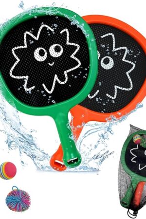 The Portable Paddles and Bouncy Balls Set for Kids or Adults’ Indoor Outdoor Activities, Sport Game for Beginner or Intermediate, Swing Racket in Beach Pool Backyard Playground Lawn Park or Court