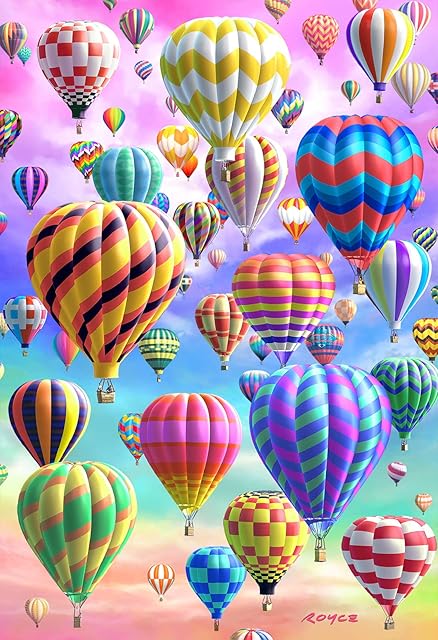 The RoseArt - Super Deep 3D Hot Air Balloon Magic 300 Jigsaw Puzzle for Adults