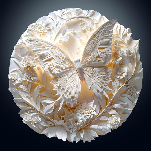 The Wooden Puzzles for Adults, 3D Visual Effect Paper Butterfly Puzzle, Unique Animal Shape, Wood Puzzles Adult, Paper Sculpture Modern Art Puzzle, Gifts for Friend, Canvas Wall Art(S-8.5*8.5in-100 pcs)