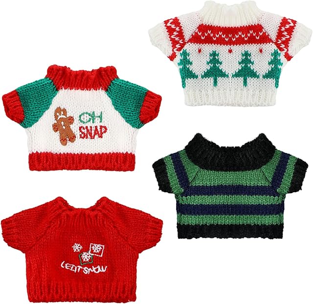 The Bencailor 4 Pcs Doll Sweater Clothes 11.5 Inch Doll Accessories Clothes Hoodie Sweater Set Knitted Clothing for Doll Decor